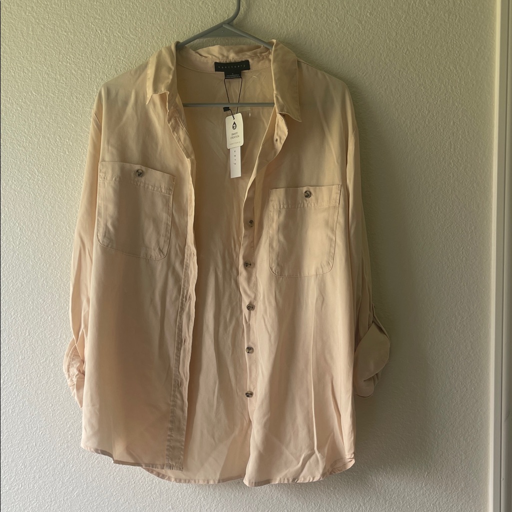 Sanctuary Light Peach Button-Down Shirt